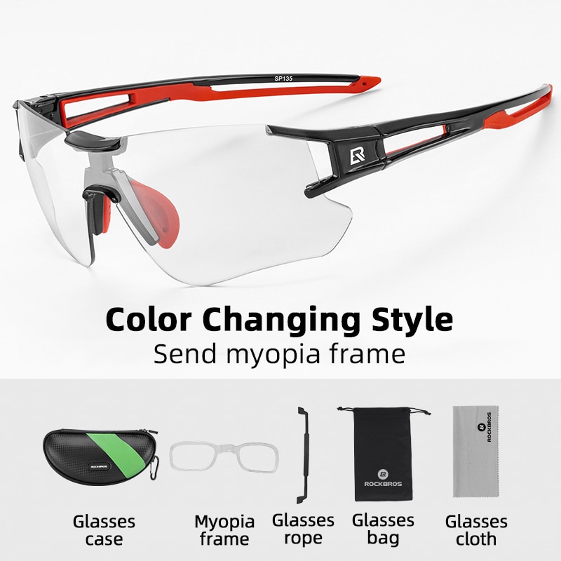 RockBros Full Frame Cycling Fish Sunglasses Glasses Goggles Red Black Sunglass 