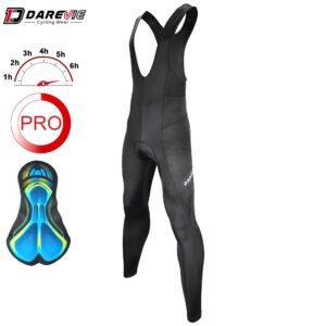 DAREVIE Cycling Bib Pants Men's Gel Pad Bike Long Bib Pants Cool Breathable Cycling Pants Quick Dry BikeTight Pants 6 Hour Ride
