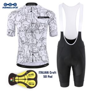 KEMALOCE Pro Cycling Jersey Set Mountain Bike Uniforms Summer Cycling Wear Bicycle Clothing Men Cycling Clothing MTB Bike Shirts