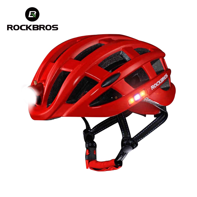 RockBros Road Bike Cycling Ultralight Helmet USB Recharge Light Size 57-62cm 
